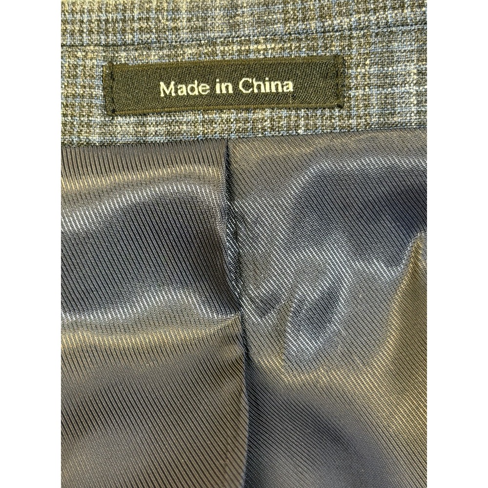 Pronto Uomo Platinum 40R Blue Plaid Sport Coat Wool Silk Linen 2 Button Blazer - Picture 7 of 14